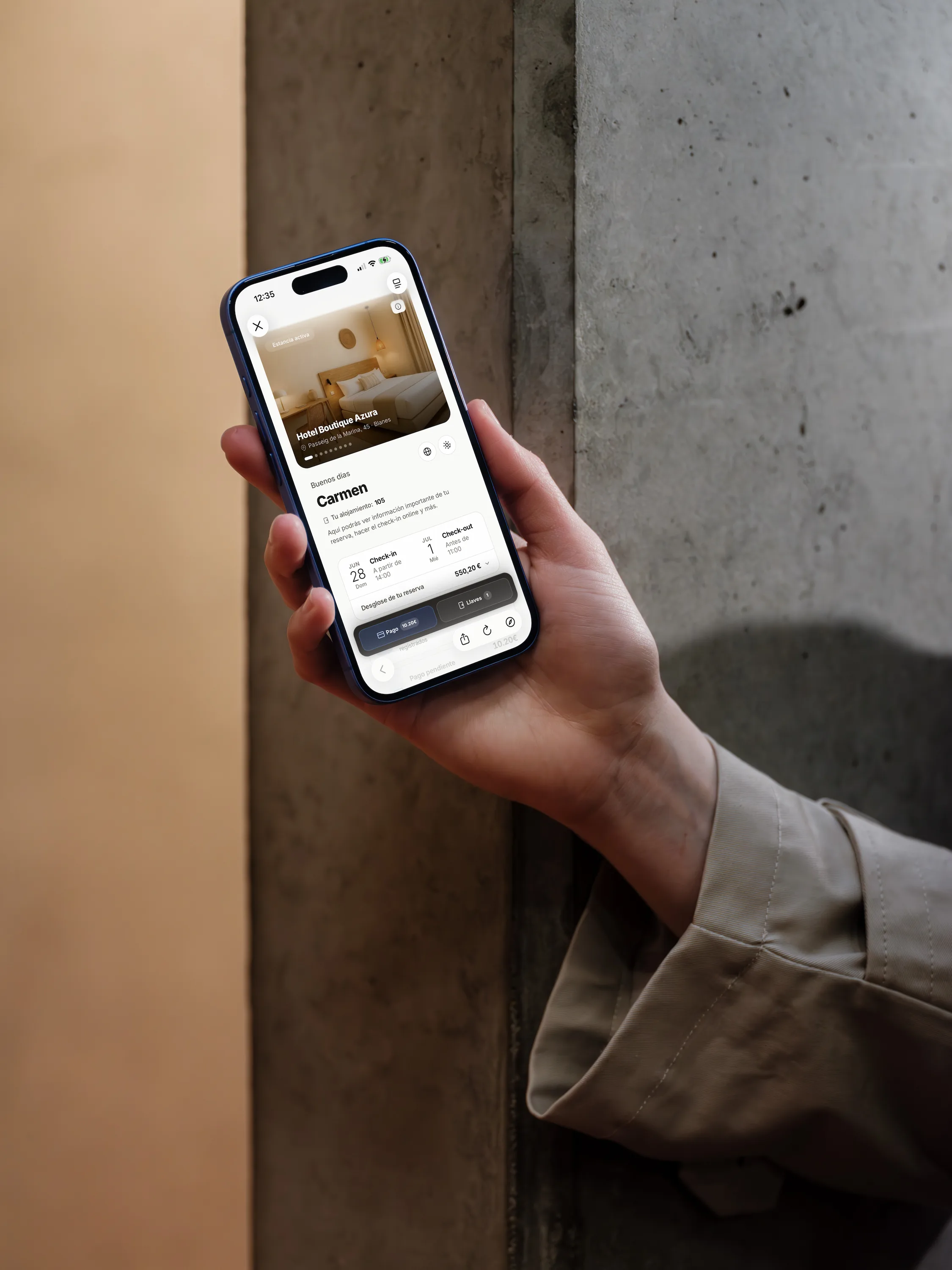 WebApp del huésped de Hotelgest en el móvil
